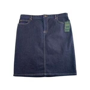 LRL Ralph Lauren Jeans Co Dark Wash Denim‎ Pencil Skirt Size 14